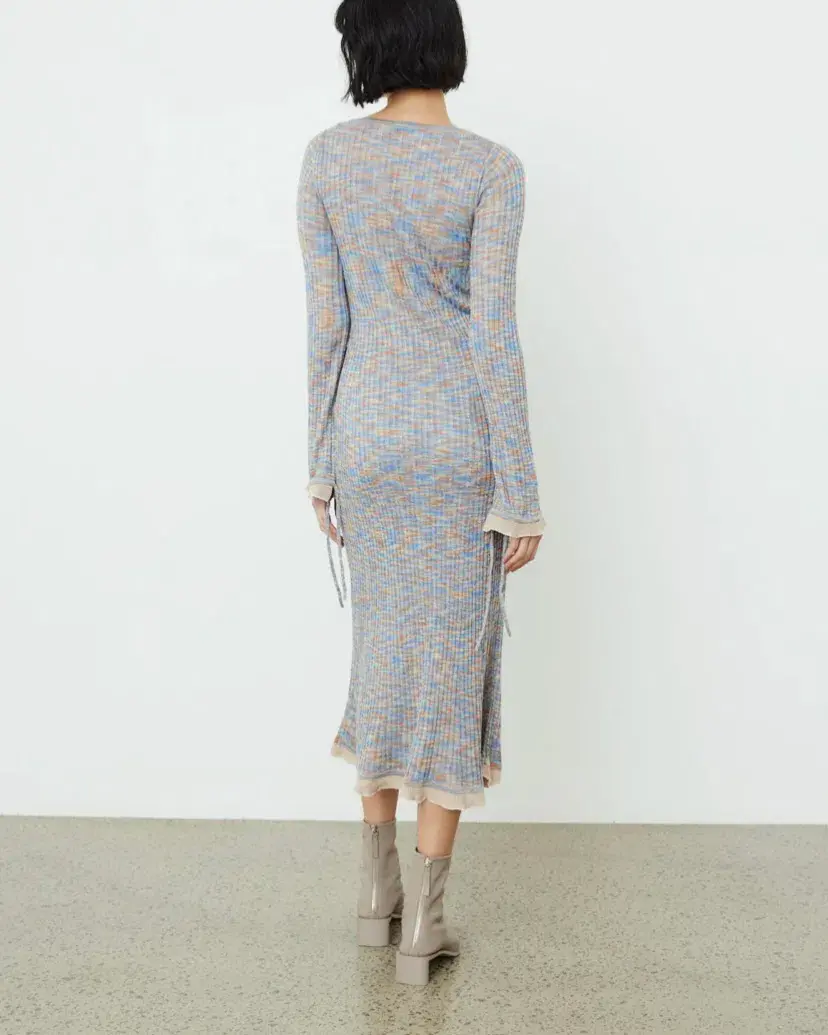 Acne Studios Kadley Cable Knit Midi Dress Grey Size XS / AU 6 - Image 3