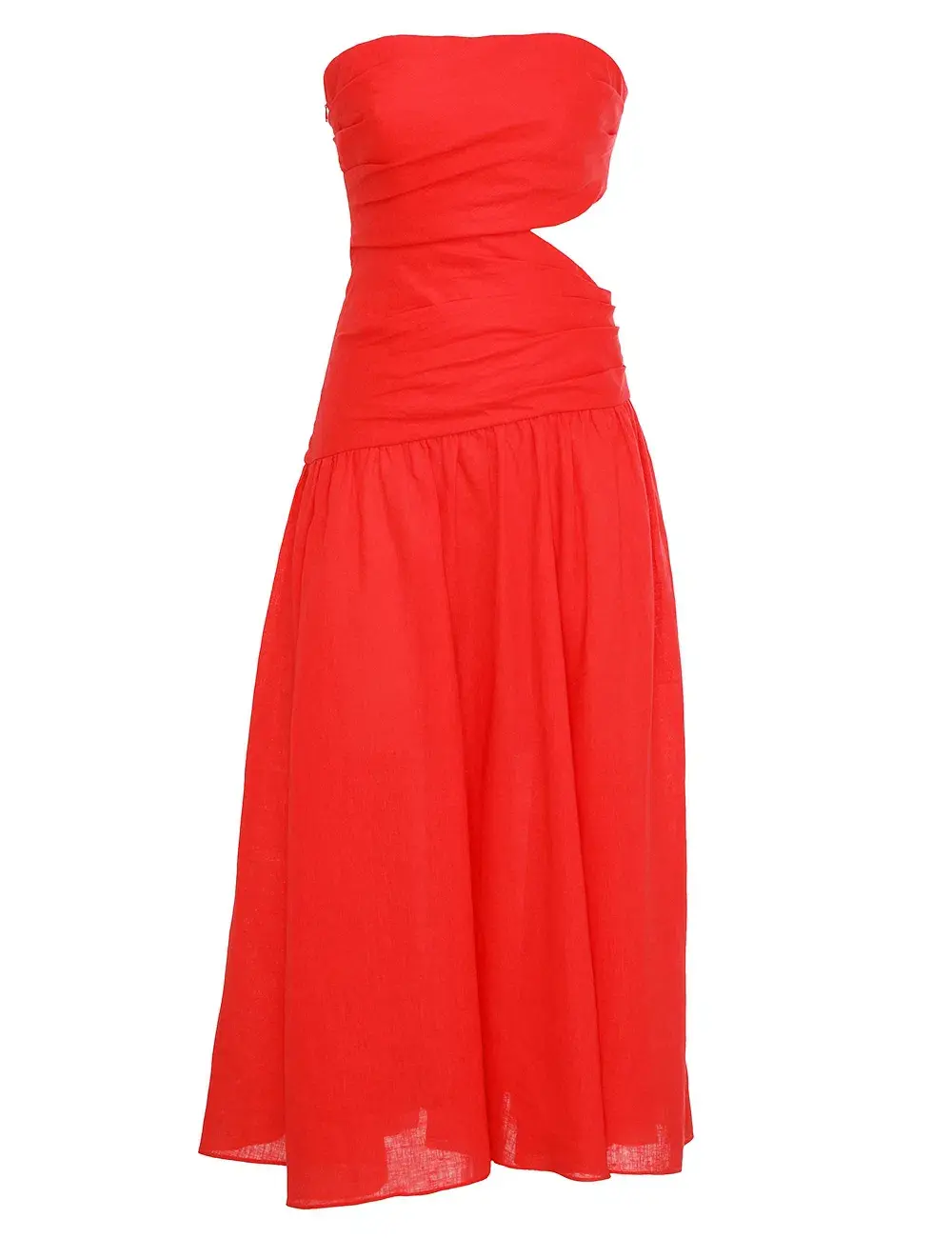 Zimmermann Lyre Wrap Tie Side Midi Dress Red Size 0 / Au 8 - Image 3