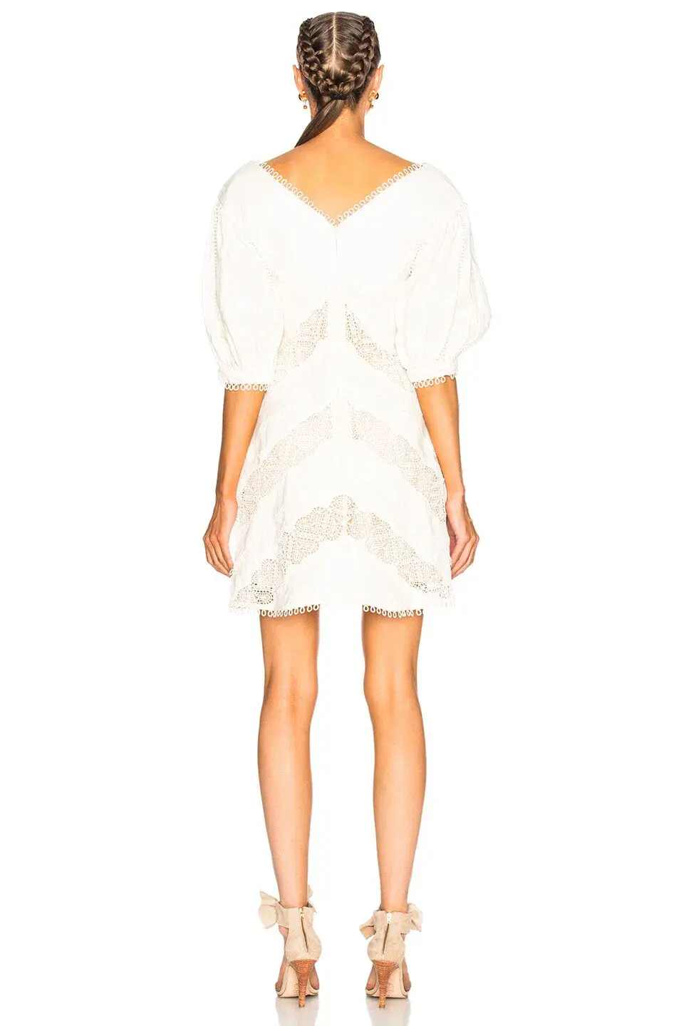 Zimmermann Painted Heart Chevron MIni Dress Ivory Size 6 - Image 2