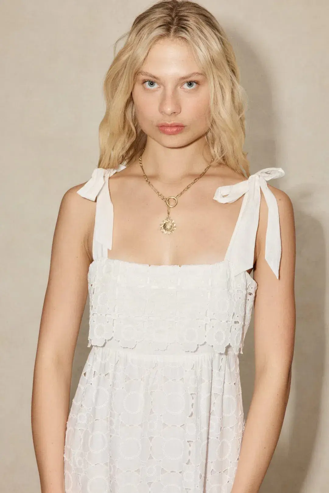 Alemais Evie Panelled Midi Dress White Size AU 10 - Image 3