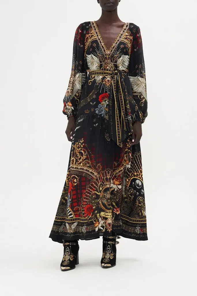 Camilla Robbie Williams 'Do I Entertain You" V Neck Belted Dress Print Size 14 - Image 1