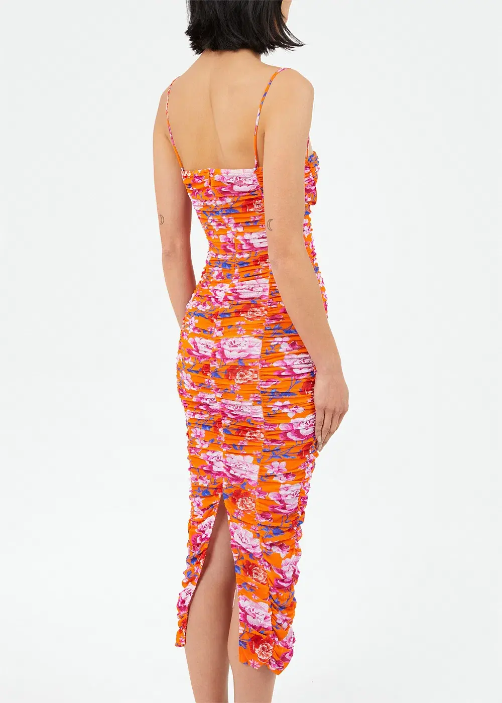 Magda Butrym Rouched Floral Midi Dress Size 40/AU 12 for rent on The Volte - main image