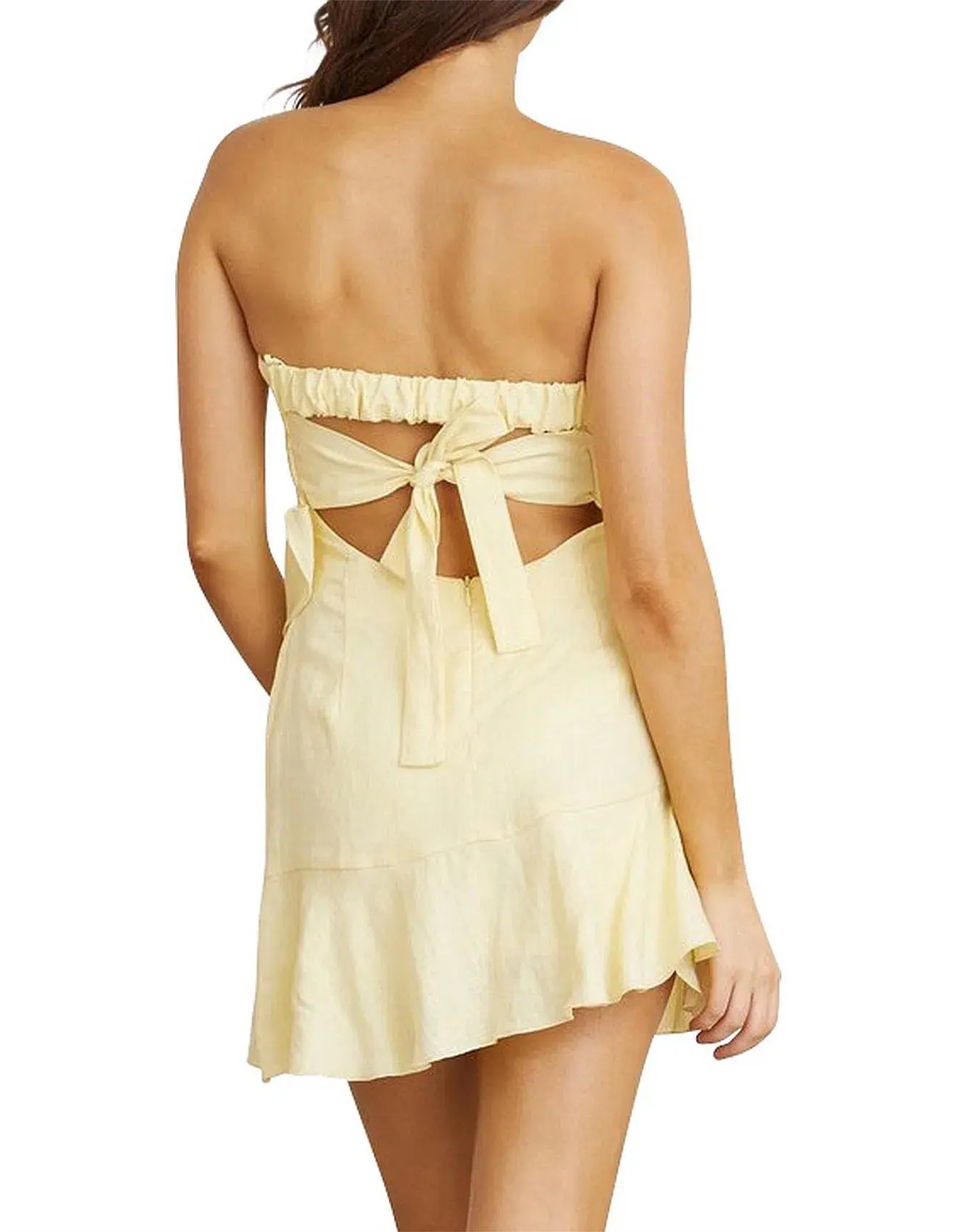Bec and Bridge Frou Frou Mini Dress Yellow Size 10 - Image 2