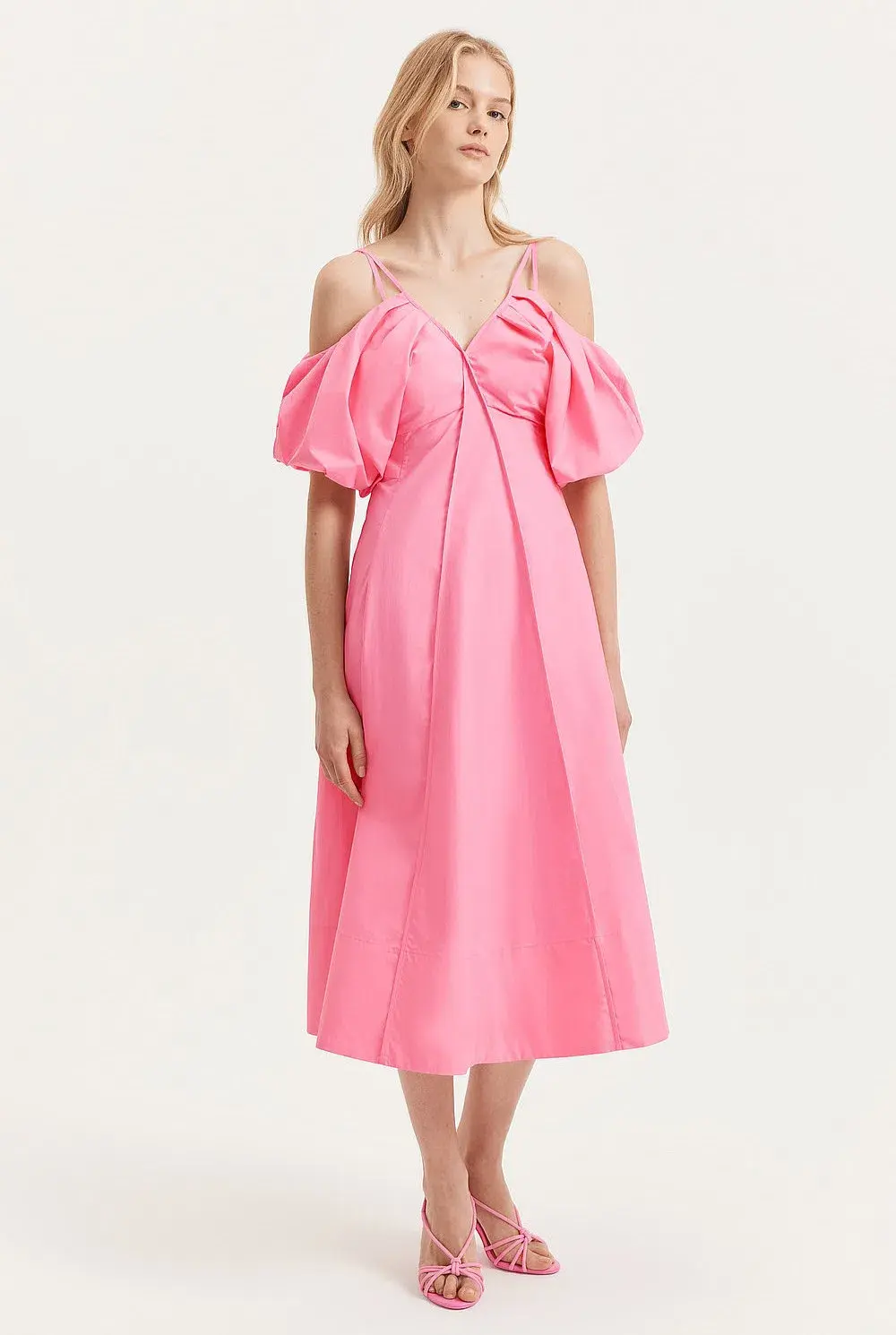 Country Road Vibrant Pink Fit and Flare Midi Dress Size 16 - Image 1