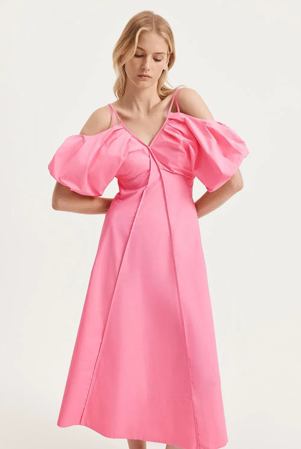 Country Road Vibrant Pink Fit and Flare Midi Dress Size 16 - Image 2