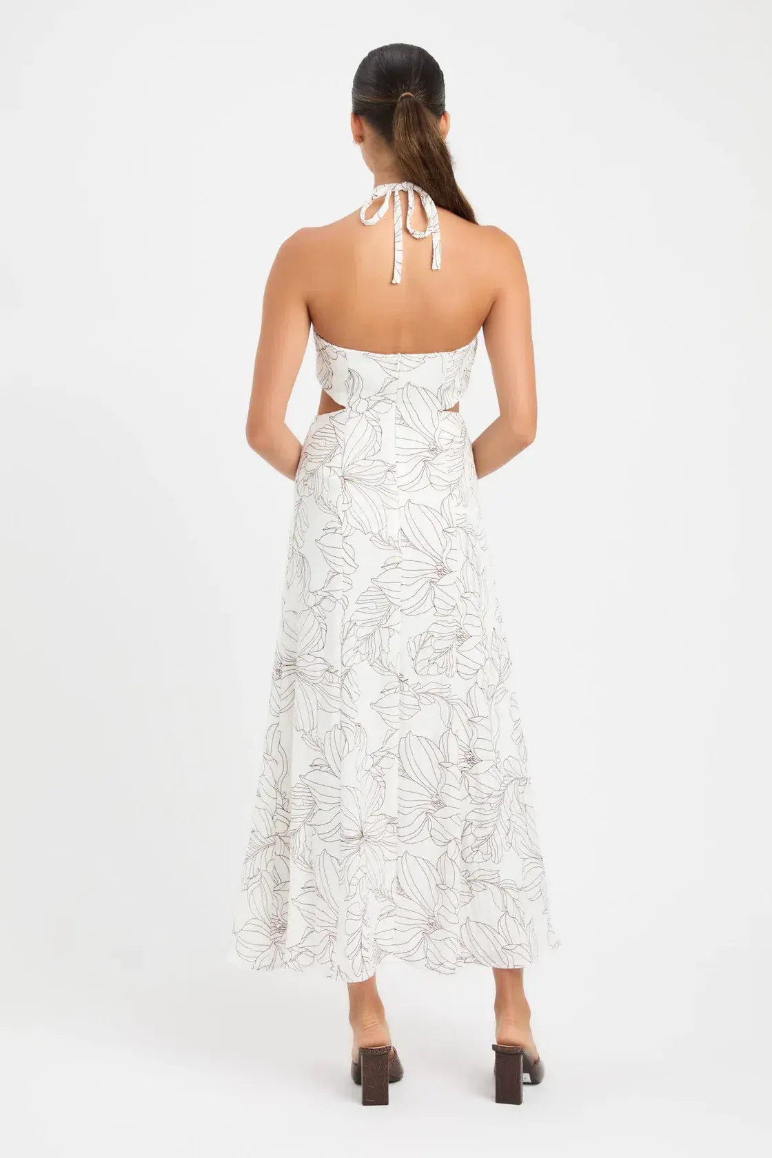 Kookai Lyra Cut Out Midi Dress Print Size 8 - Image 2