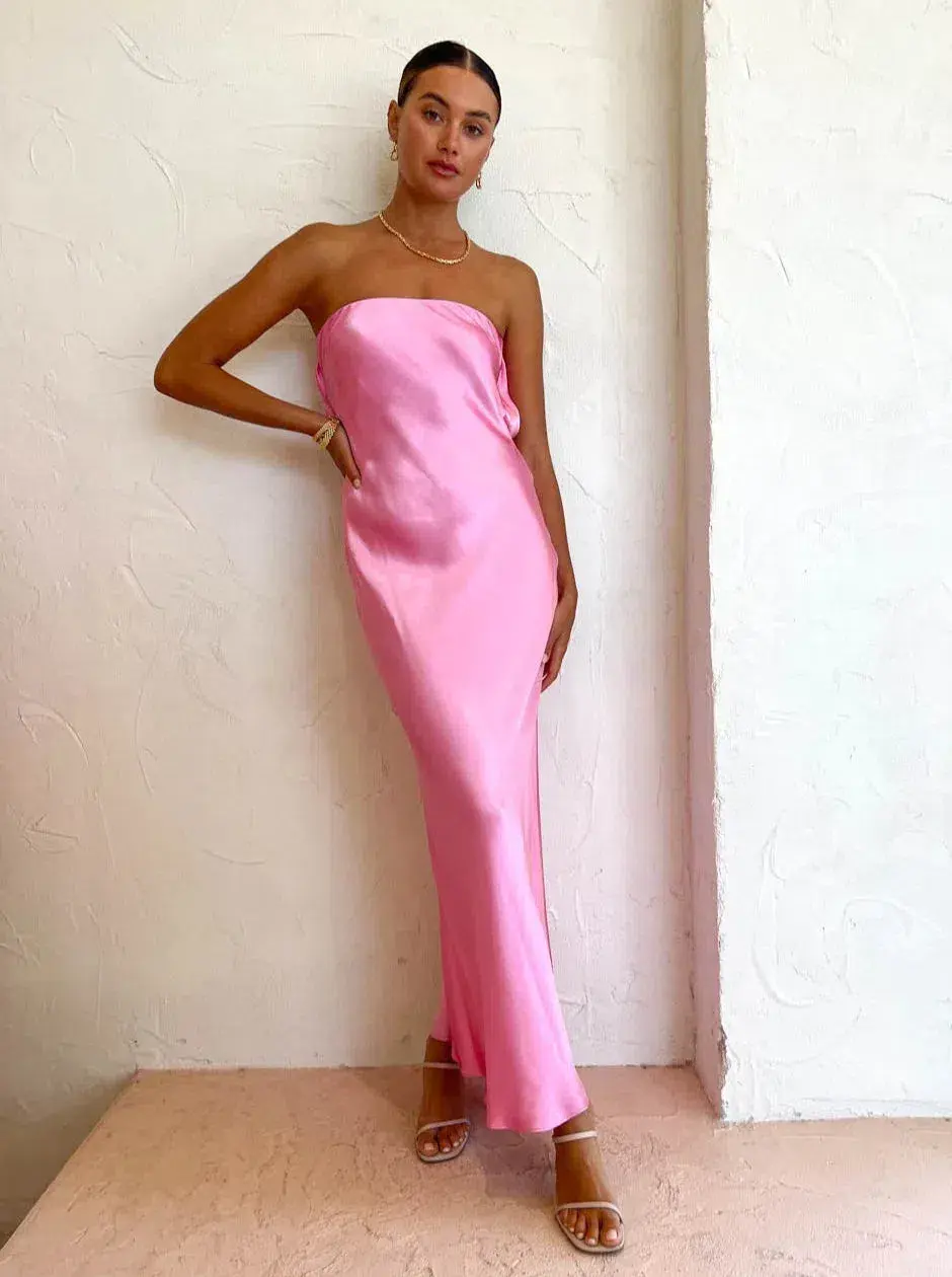 Bec + Bridge Moon Dance Strapless Midi Dress Candy Pink Size 12 - Image 1