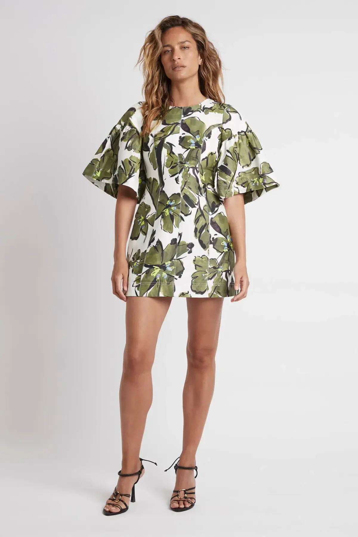AJE - RARE - Oasis Cut Out Mini Dress Olive Leaf - Size 10 - Image 1