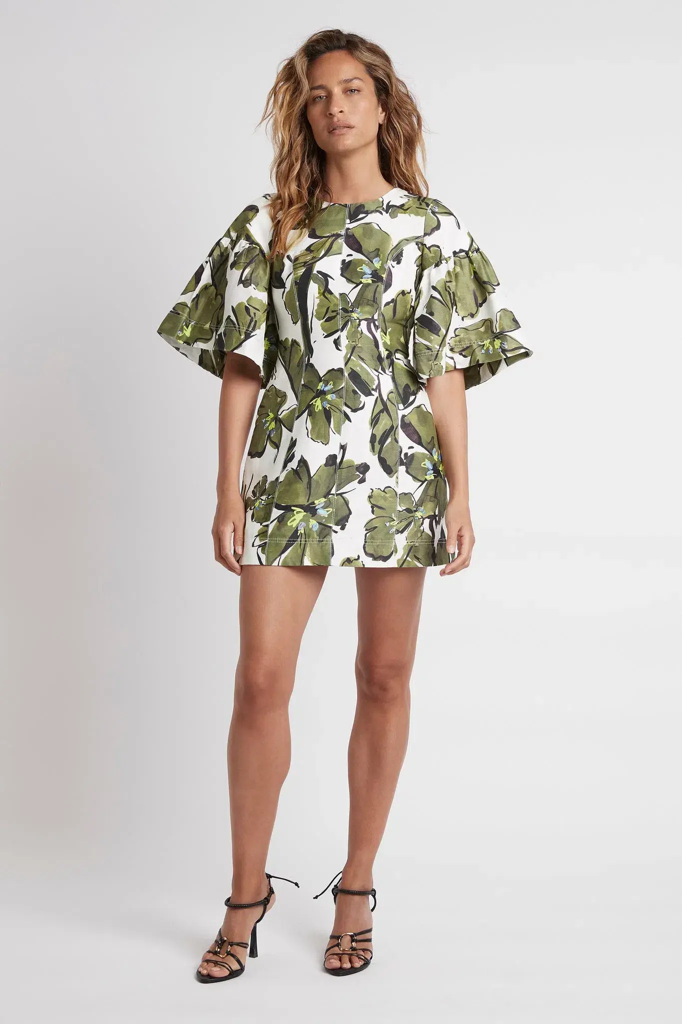 AJE - RARE - Oasis Cut Out Mini Dress Olive Leaf - Size 16 - Image 1