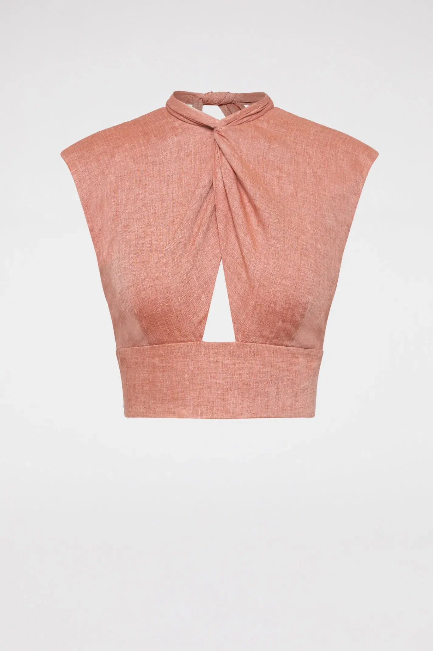 Scanlan Theodore Italian Linen Trouser And Turban Twist Top Set Pink Size 8 - Image 3