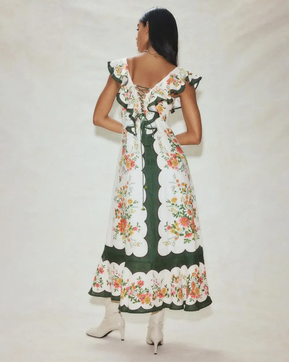 Alemais - Elisabetta Ruffle Midi Dress - Size 14 - Image 2