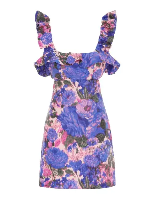 Zimmermann High Tide Frilled Mini Dress Floral Size 0 / Au 8 for rent on The Volte - main image