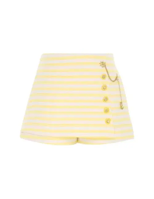 Zimmermann The High Tide Nautical Skort in Yellow/Cream Stripe Size 0/AU 8 - Image 2