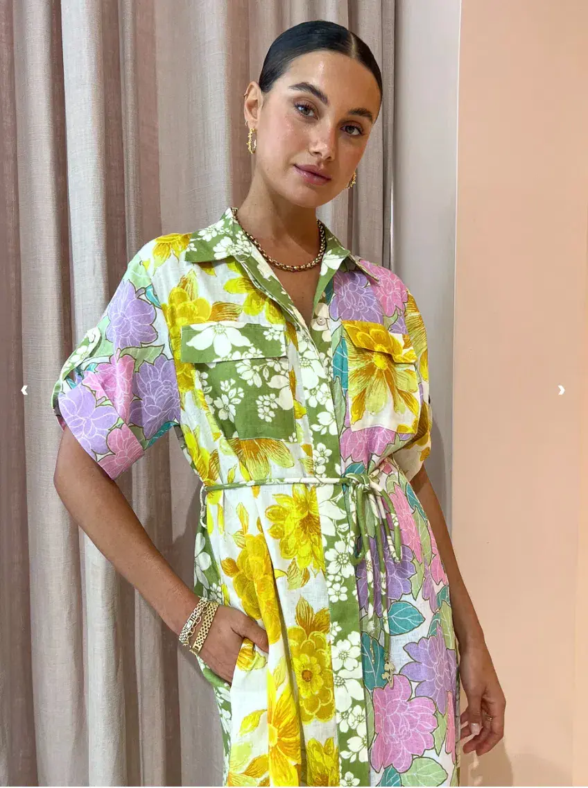 Alemais Elora Patchwork Shirtdress Multi Size 12 - Image 2