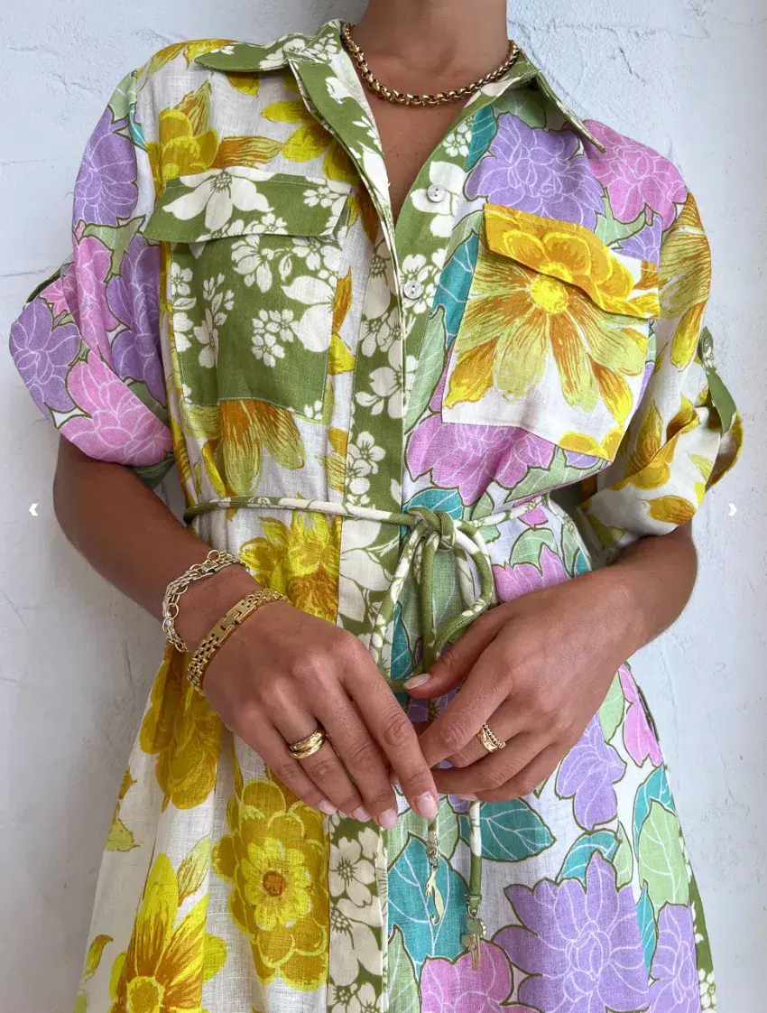 Alemais Elora Patchwork Shirtdress Multi Size 12 - Image 5