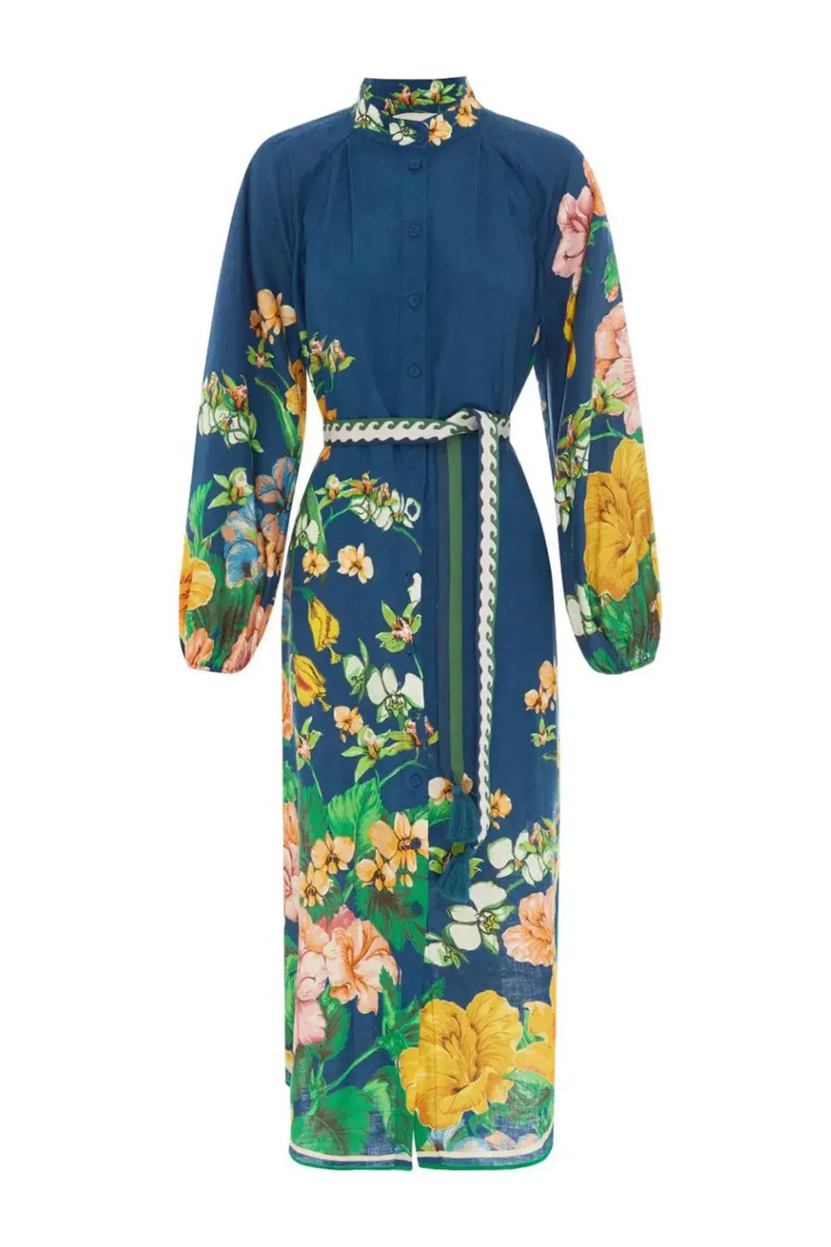 Alemais Lyla Linen Shirt Dress Floral Size 10 - Image 4