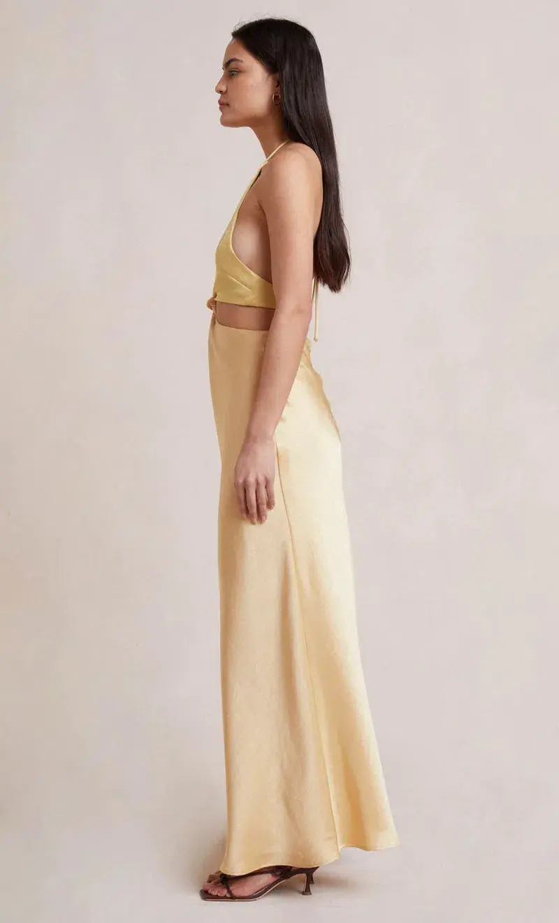 Bec & Bridge Carrie Halter Maxi Dress Yellow Size 8 - Image 4