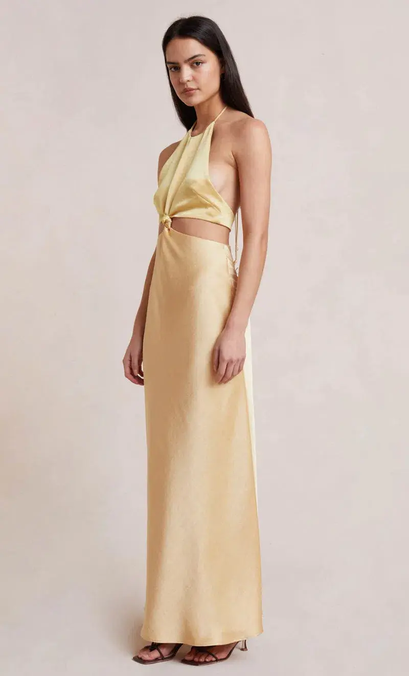 Bec & Bridge Carrie Halter Maxi Dress Yellow Size 8 - Image 2