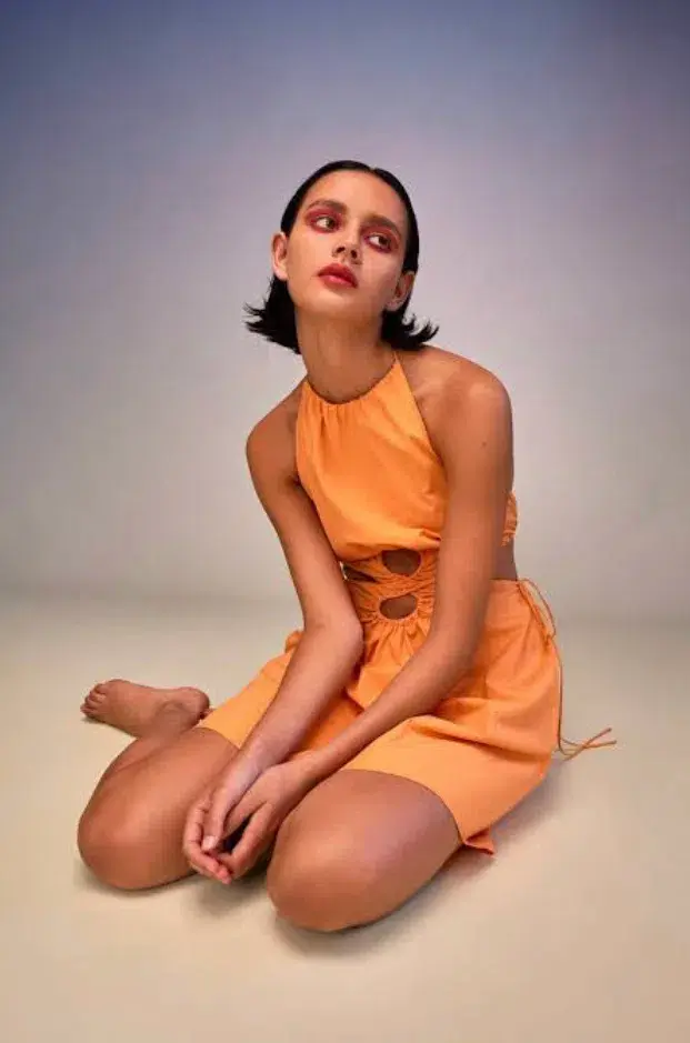 Sir the Label Coppola Mini Dress Papaya Casbah Size 8 - Image 3