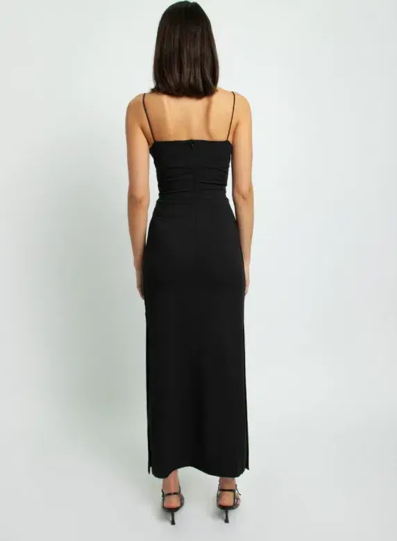 Christopher Esber Crossed Torso Wool Bra Dress Black Size 8 - Image 3