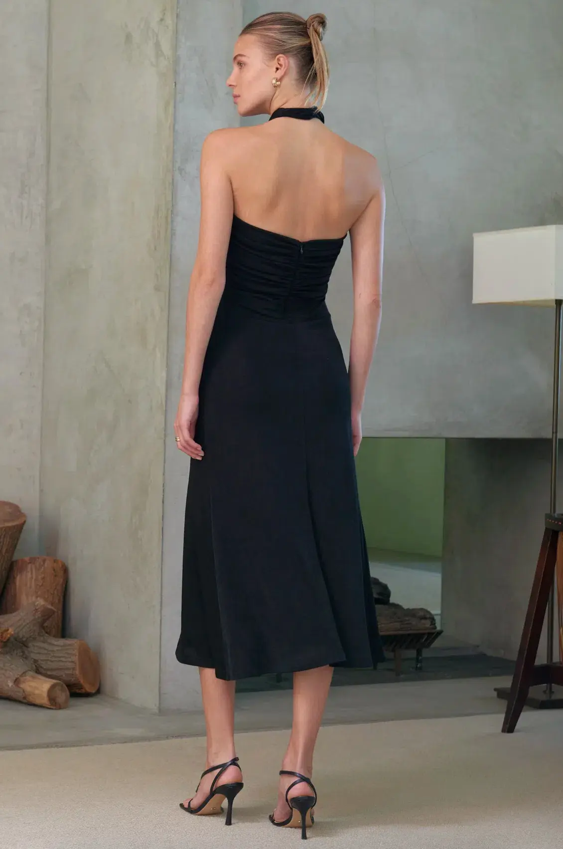 Misha Esperanza Slinky Jersey Midi Dress Black Size 6/XS - Image 3