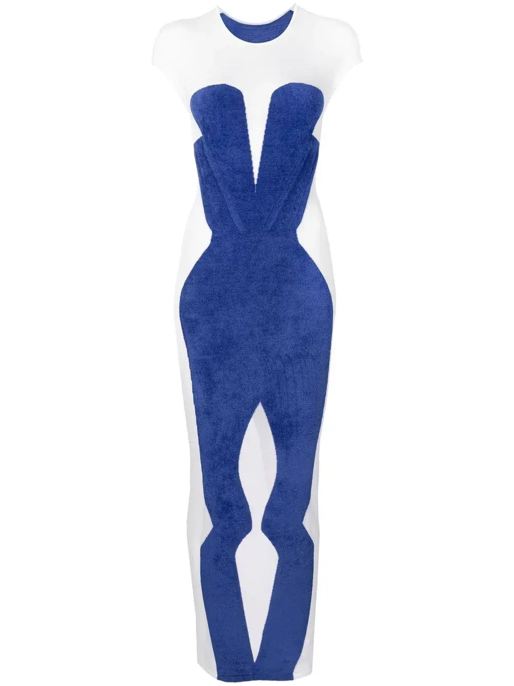 Dion Lee Chenille Intarsia Maxi Dress Blue/White Size XS / Au 6 - Image 4