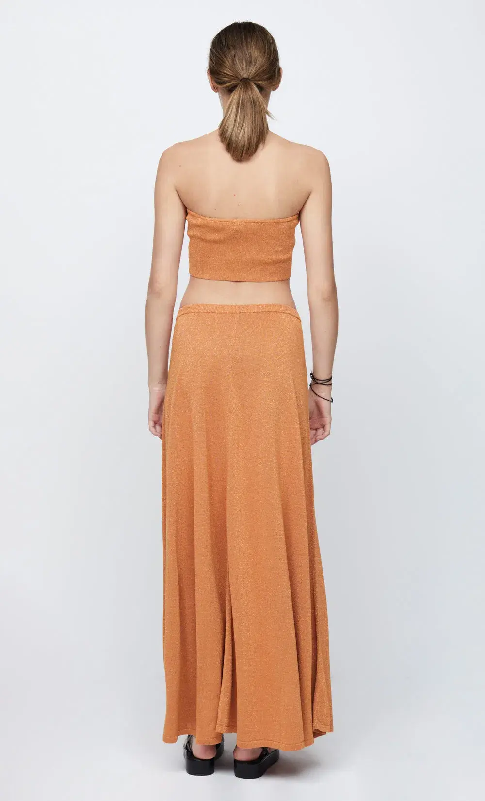 Bec & Bridge Indya Knit Bandeau  and Knit Maxi Skirt Set Rust Size 6 / XS - Image 3