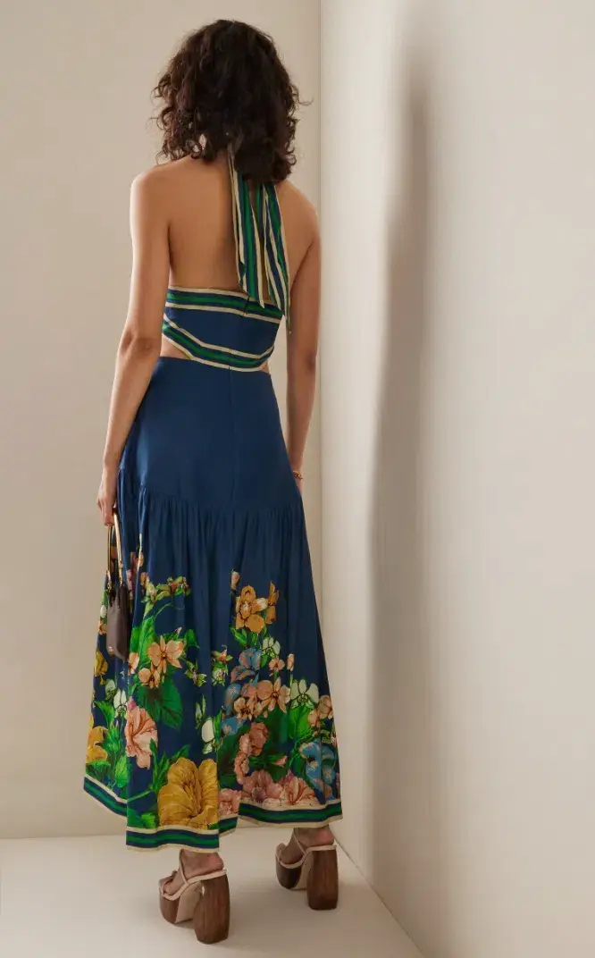 Alemais - Lyla Halter Midi Dress Blue - Size 10 - Image 5