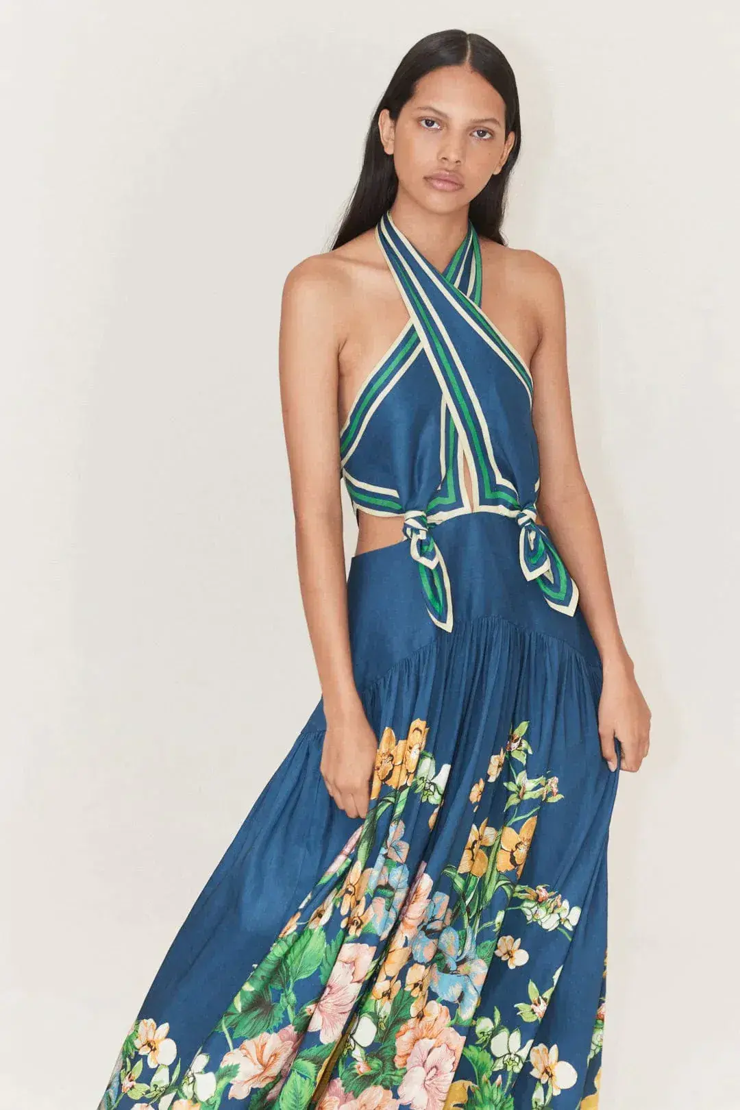 Alemais - Lyla Halter Midi Dress Blue - Size 10 - Image 2