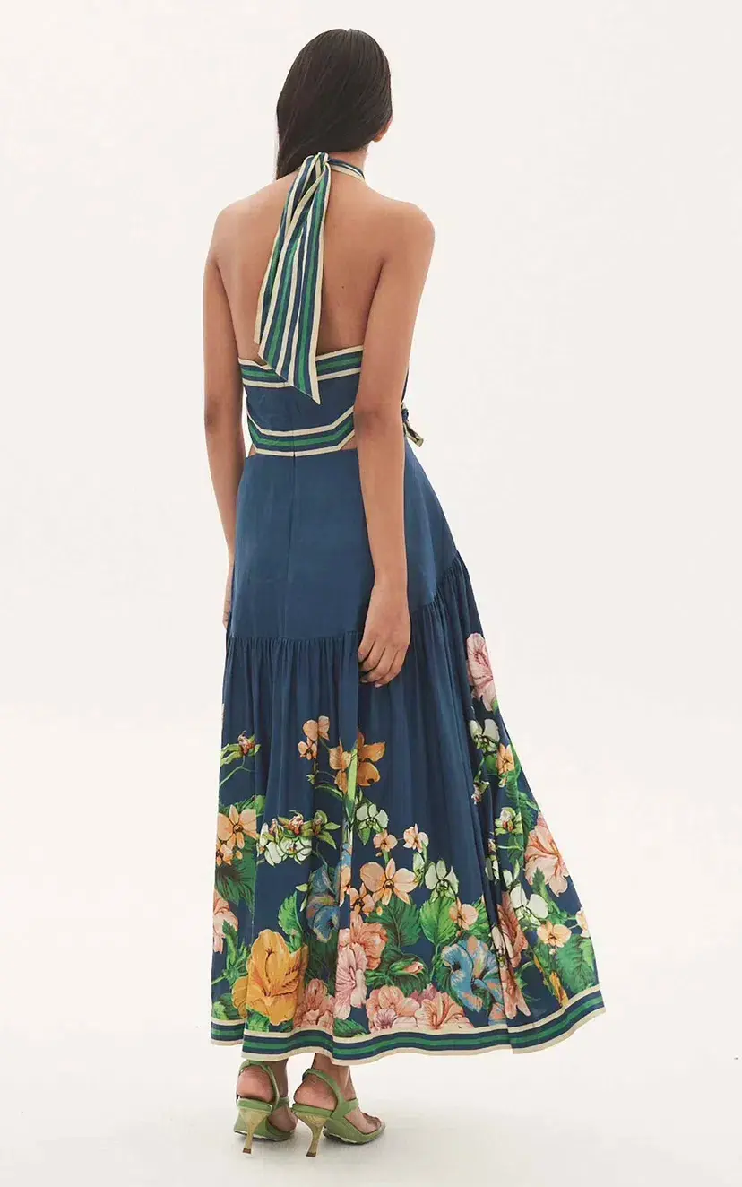 Alemais - Lyla Halter Midi Dress Blue - Size 10 - Image 3