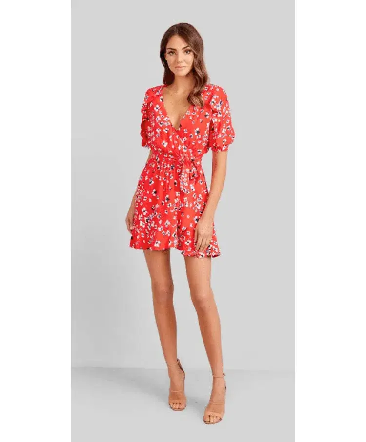 Kookai Delilah Wrap Dress Red Size 8 - Image 1