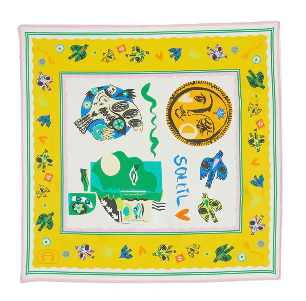 Alemais Cancer Chicks x Soleil Print Scarf Yellow - Image 3