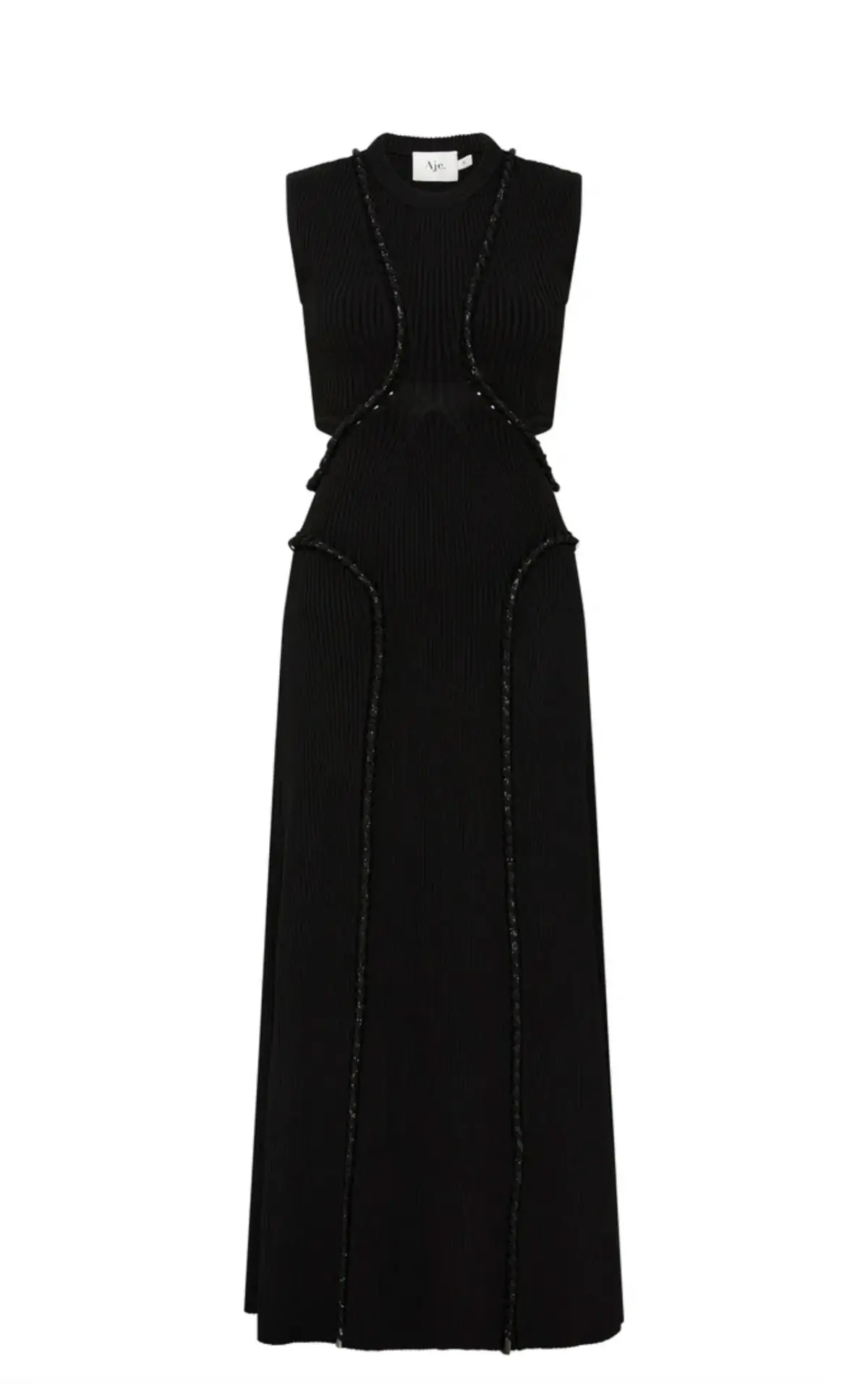 Aje Arp Cut Out Knit Midi Dress Black Size AU 12 - Image 5