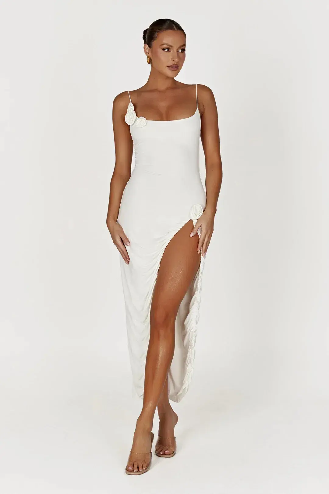 Meshki Nevaeh Rose Midi Dress White XS / AU 6 - Image 1