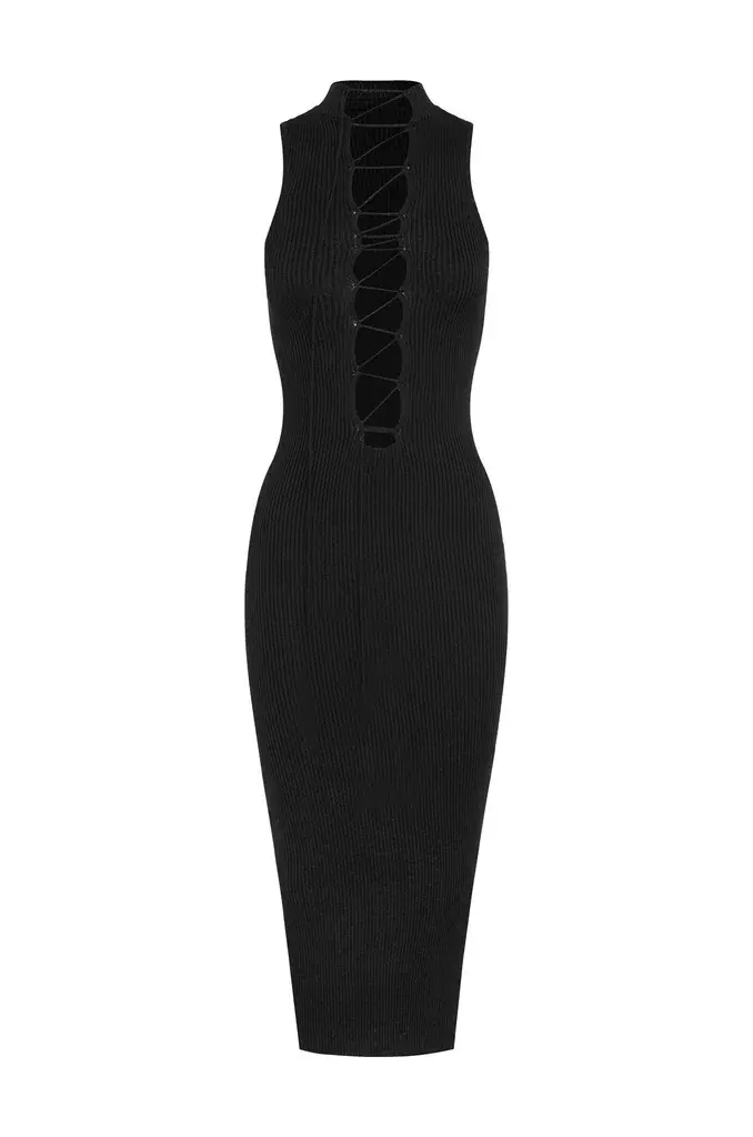 With Jean Amethyst Midi Dress Black Size XS / AU 6 - Image 2