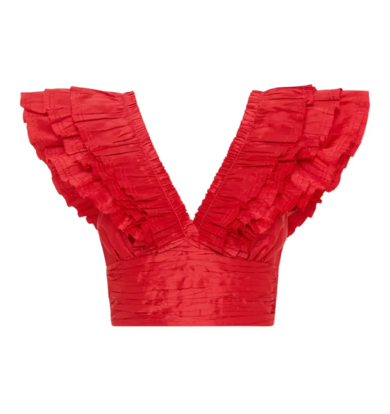 Aje Rhythmic Frill Bodice & Tiered Mini Skirt Set Scarlet Size 10 - Image 5