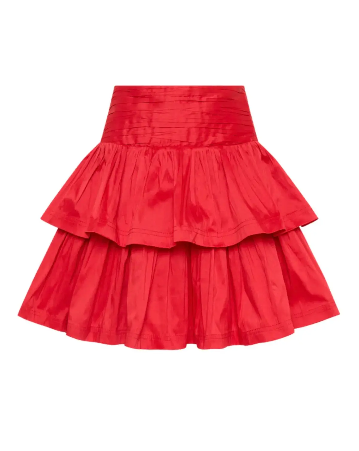 Aje Rhythmic Frill Bodice & Tiered Mini Skirt Set Scarlet Size 10 - Image 4