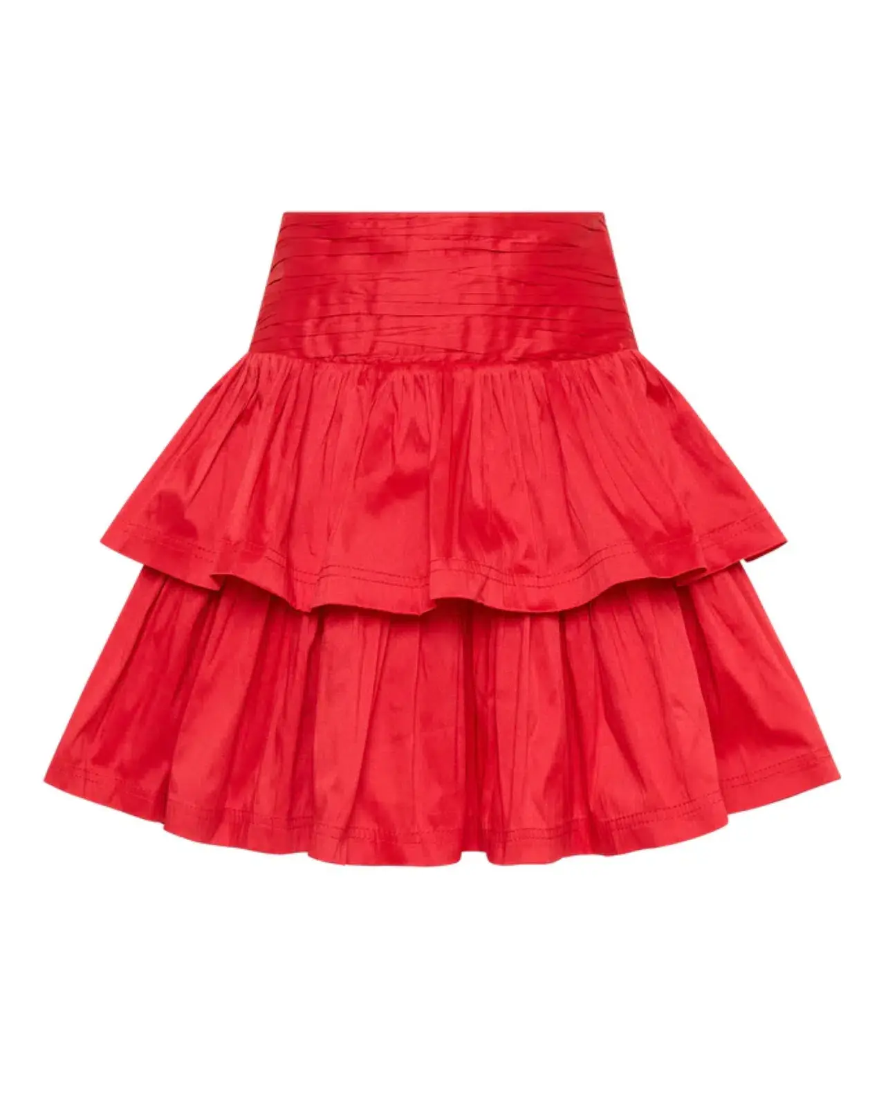 Aje Rhythmic Frill Bodice & Tiered Mini Skirt Set Scarlet Size 10 - Image 4