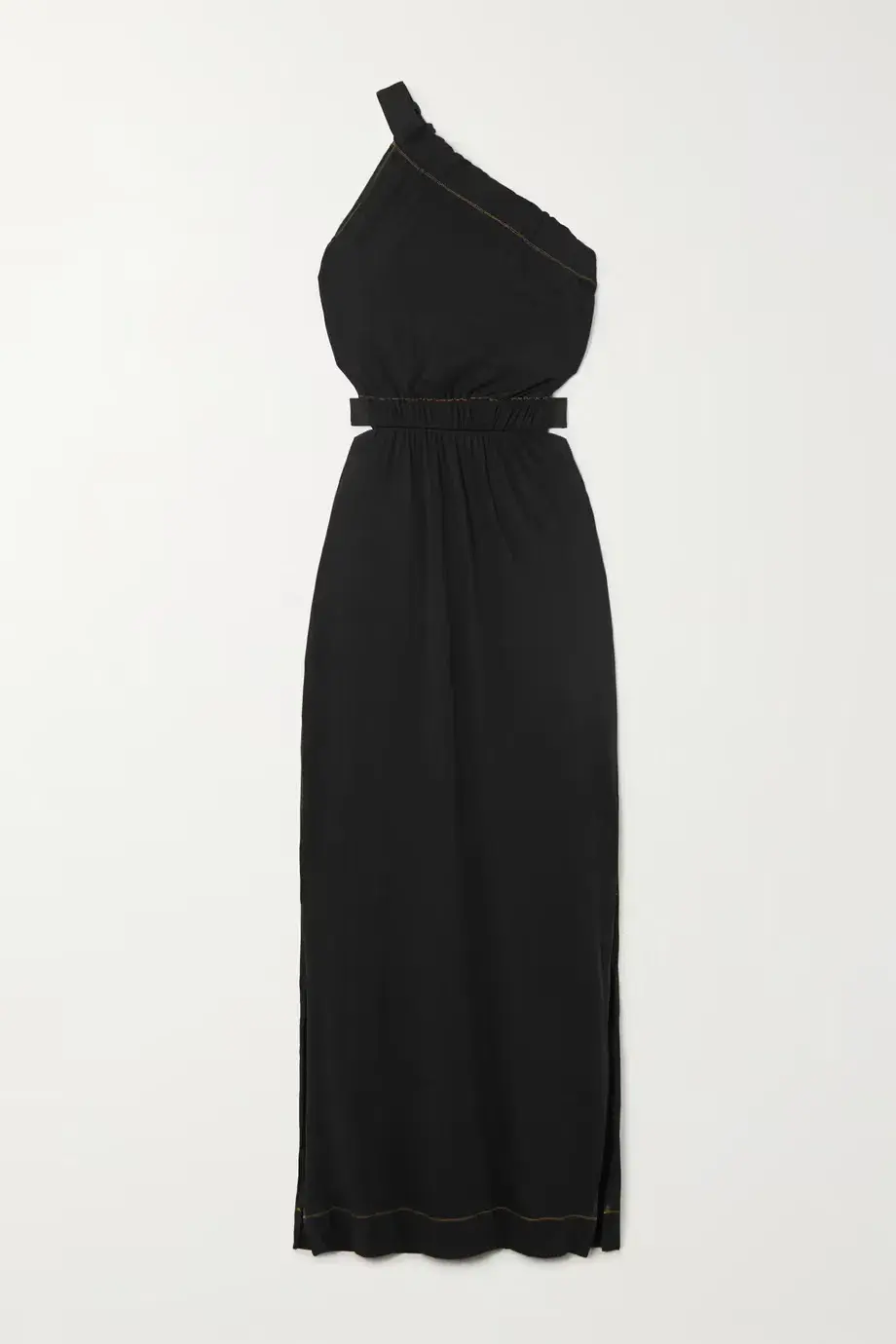 Bassike One Shoulder Cut Out Midi Dress Black Size 3/AU 12 - Image 3