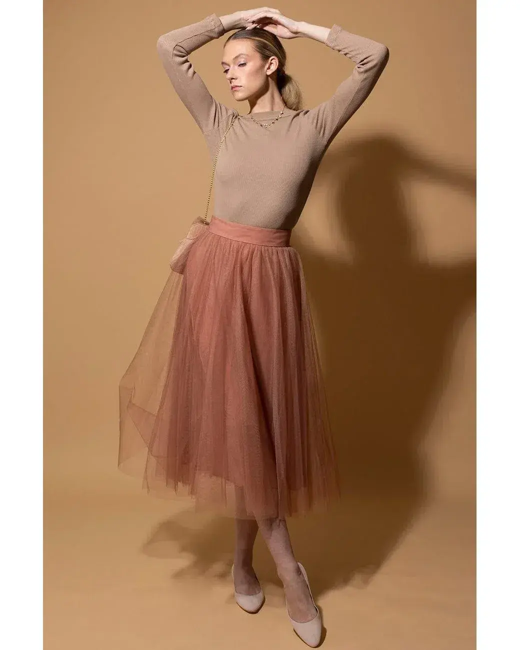 Zimmermann Tulle Midi Skirt Lipstick Size 3/Au 14 - Image 2