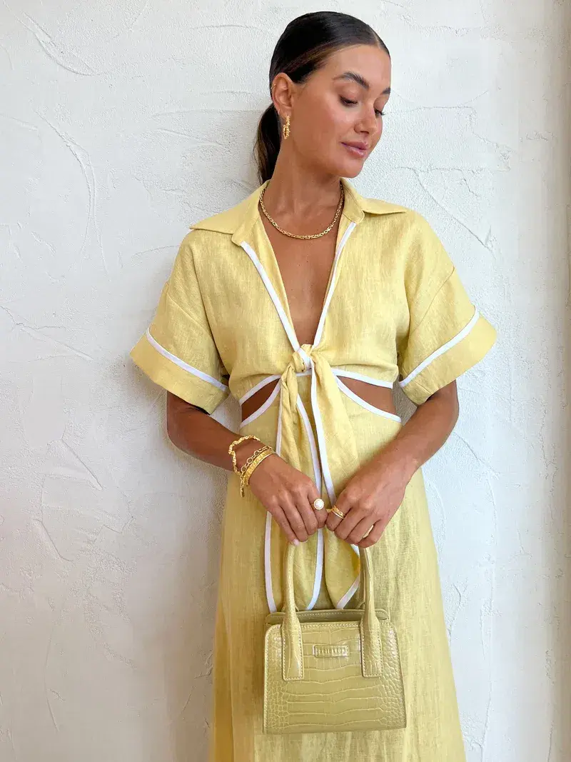 Roame Parque Dress in Butter Size 6 - Image 4