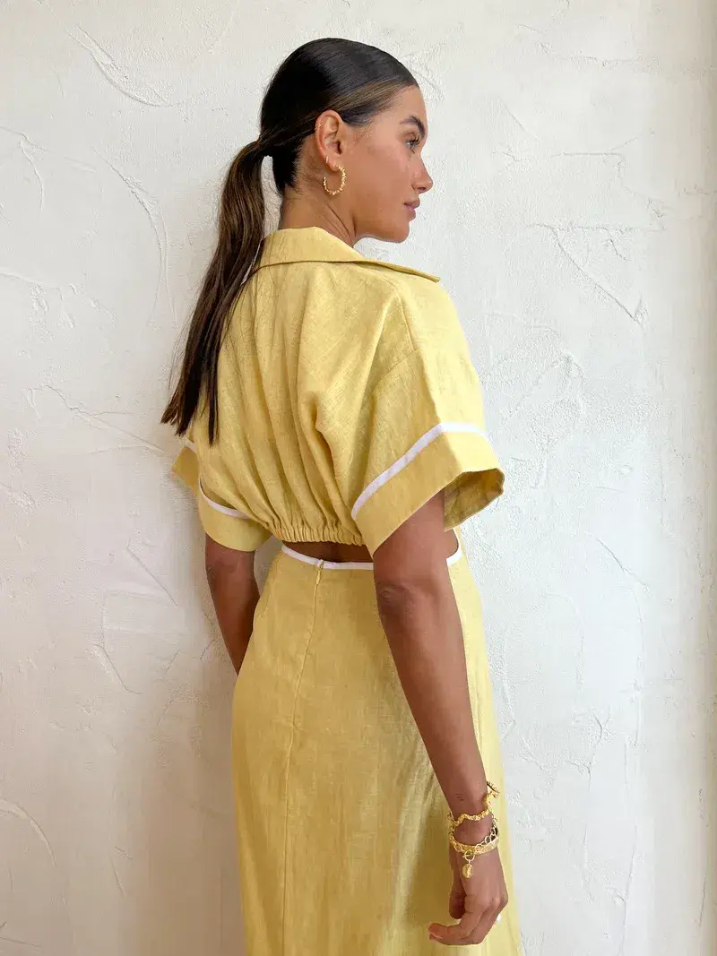 Roame Parque Dress in Butter Size 6 - Image 5