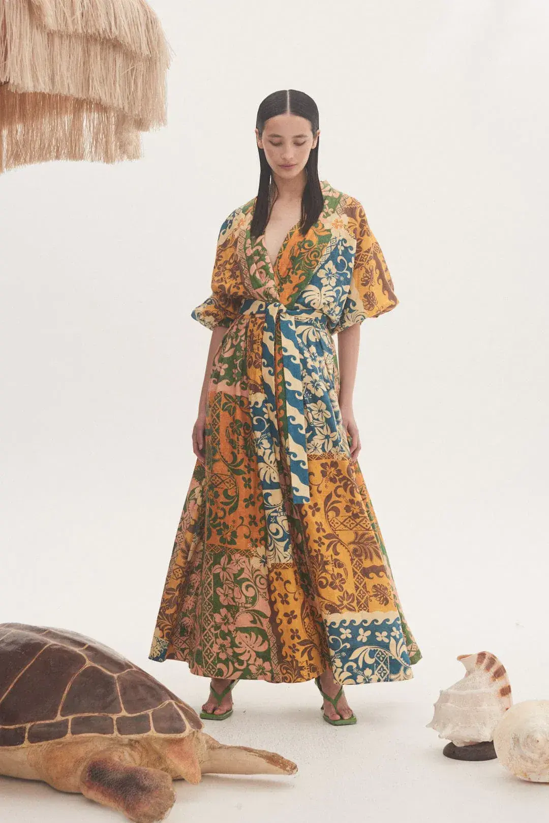 Alemais Archie Wrap Dress Multi Print Size 8 for rent on The Volte - main image