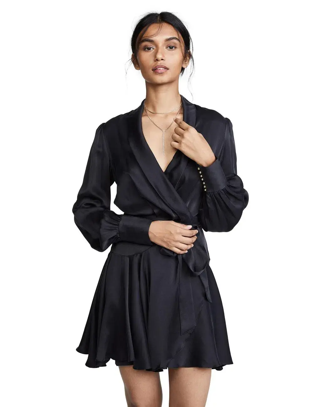 Zimmerman Silk Wrap Dress Black Size 0/Au 8 - Image 2