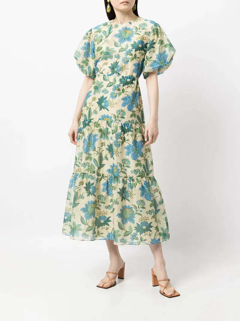 Sir the Label Celia Open Back Midi Dress Floral Size 6 - Image 1