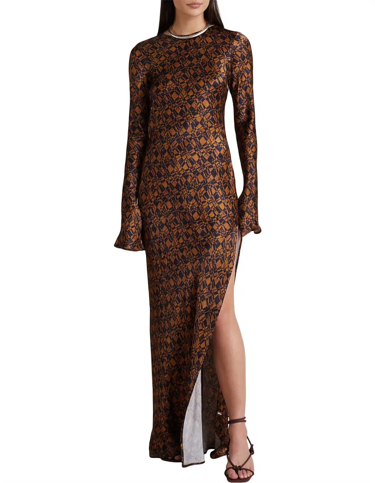 Bec & Bridge Checkmate Maxi Dress Brown Size 10 - Image 1