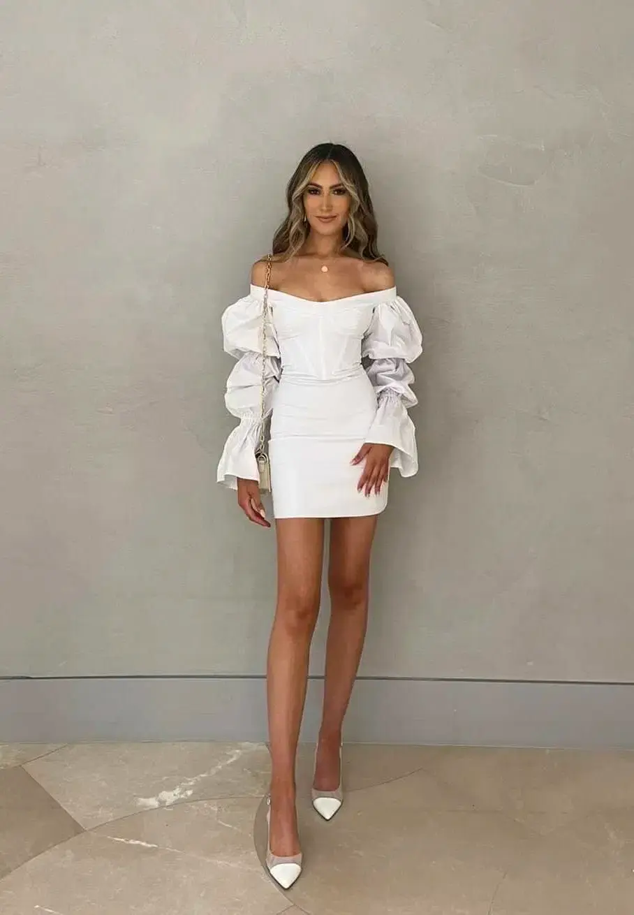 Natalie Rolt Kenzy Mini Dress White Size 8  - Image 1