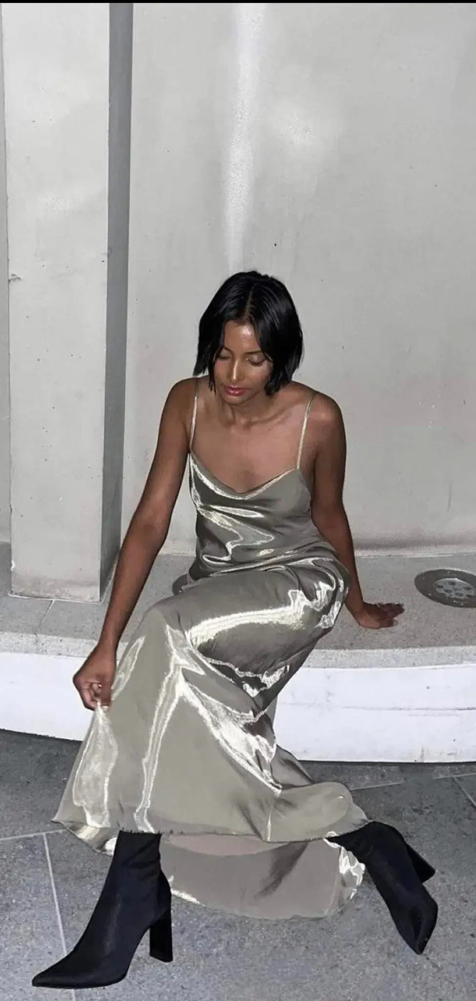 Bec & Bridge Fleur Dress Silver Size 8  for rent on The Volte - main image