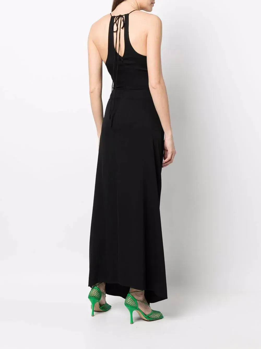 Christopher Esber Lattice Waist Tie Dress Black Size 4 - Image 2