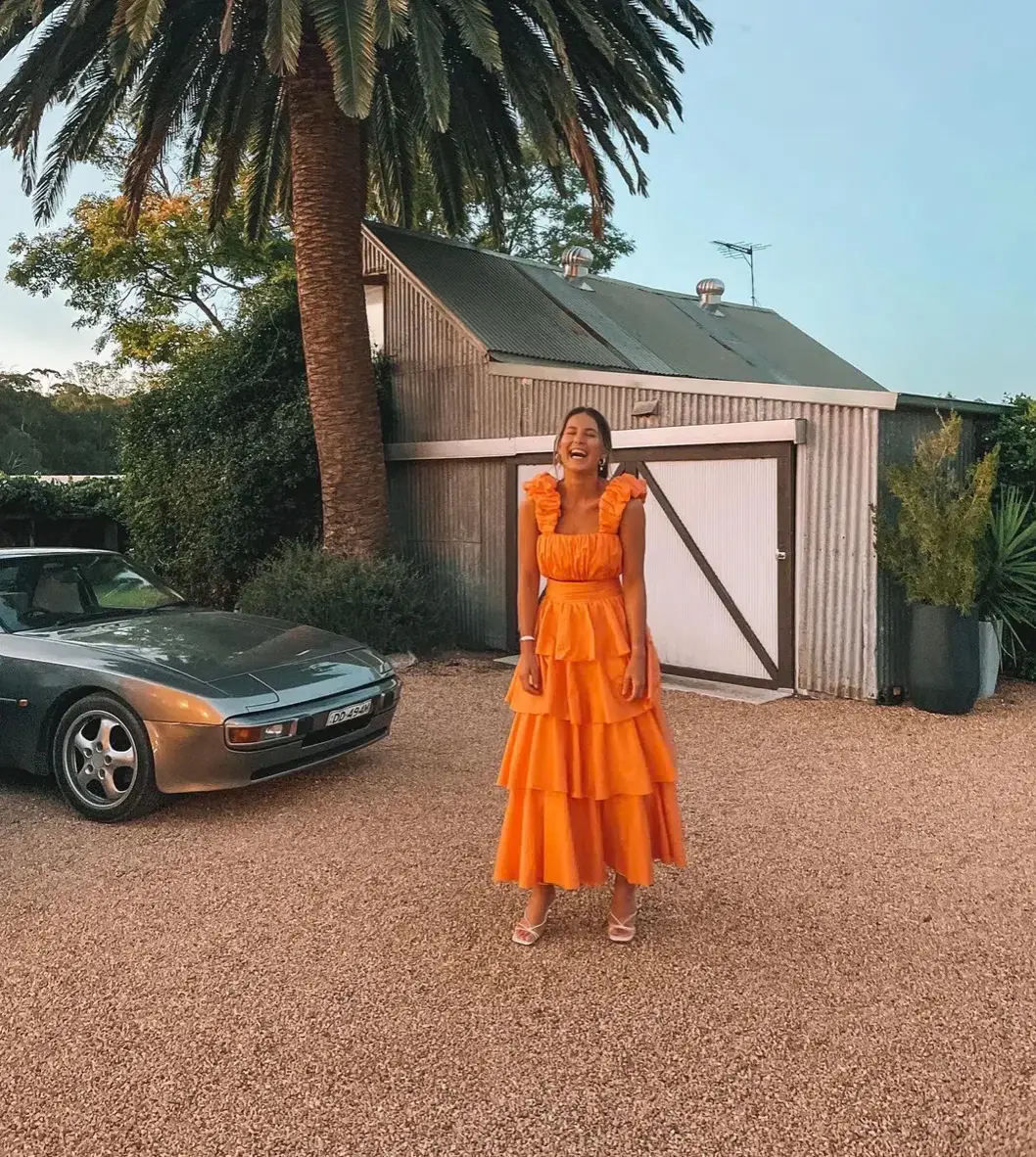 Aje Medina Orange Crop & Skirt Set Mandarin Size 8 - Image 3